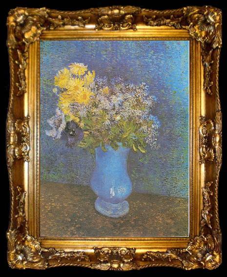 framed  Vincent Van Gogh Vase of lilacs, ta009-2